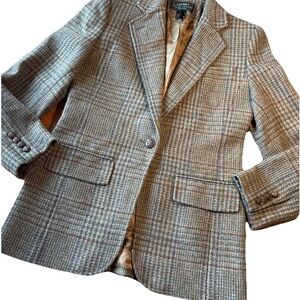 Lauren Ralph Lauren Plaid Blazer - Brown and Tan